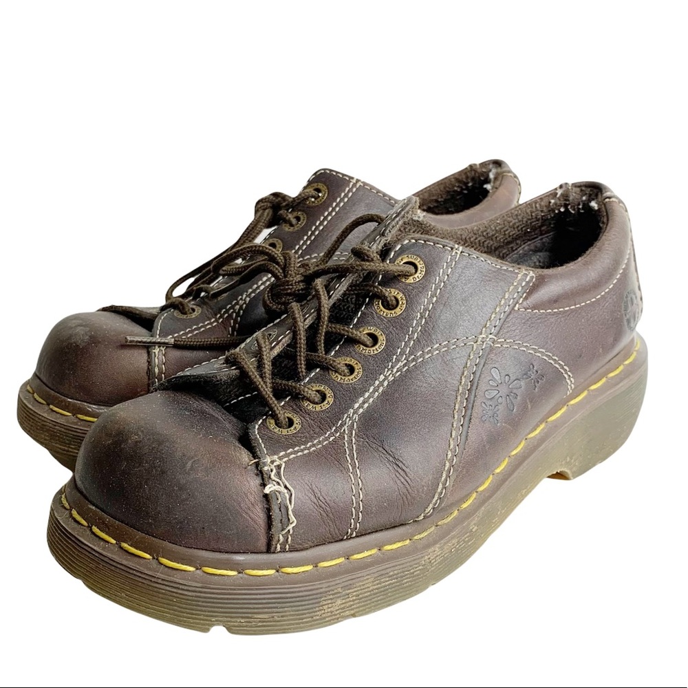 Vintage Doc Martens flower imprint oxfords